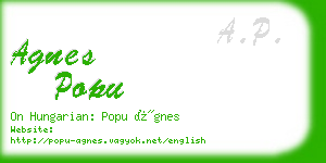 agnes popu business card